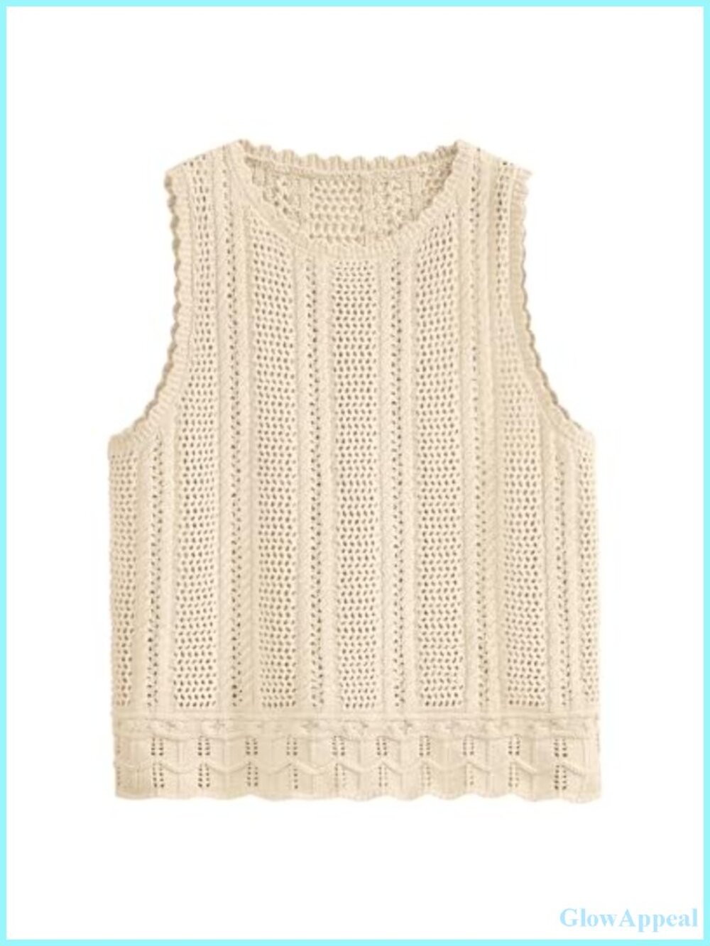 Crochet Sweater Tank Top Sleeveless Knit Summer Top for Women